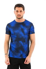 Slazenger - Slazenger RADZIM Erkek Saks Mavi / Siyah Tişört Slazenger - Slazenger RADZIM Erkek Saks Mavi / Siyah Tişört