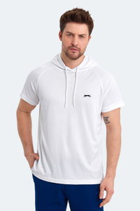 Slazenger - Slazenger RAGNA IN Erkek Kapüşonlu Beyaz Tişört