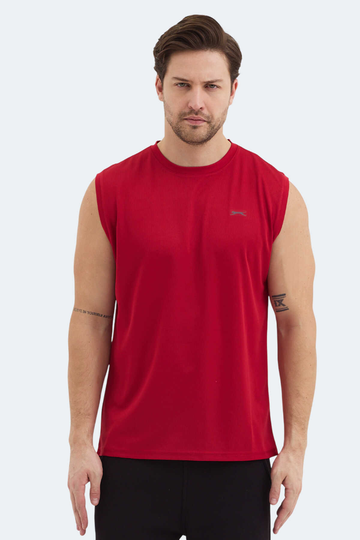 Slazenger - Slazenger RAJYA Erkek Kolsuz Kırmızı Tişört