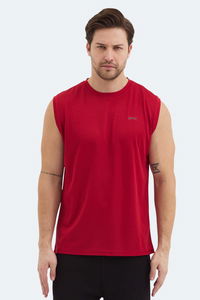 Slazenger - Slazenger RAJYA Erkek Kolsuz Kırmızı Tişört