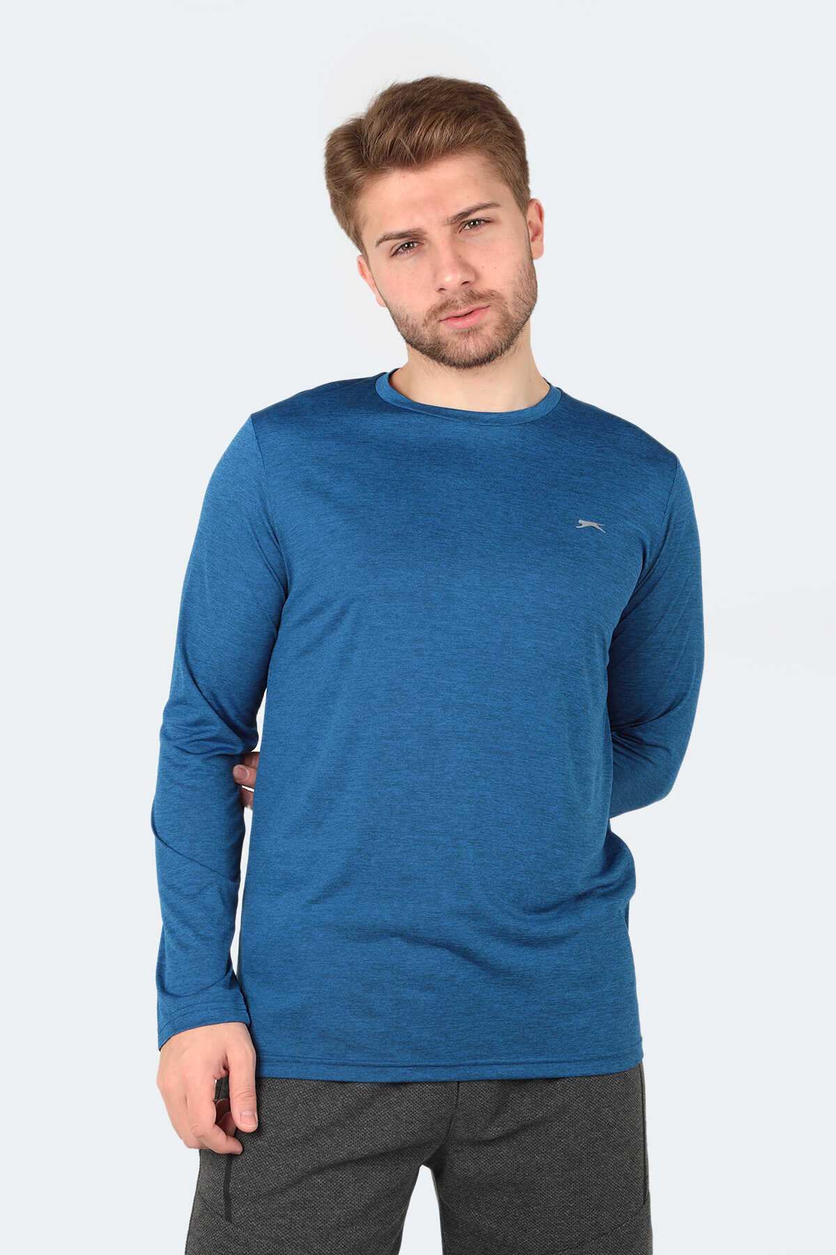 Slazenger - Slazenger RANALD Erkek Uzun Kol T-Shirt Saks Mavi