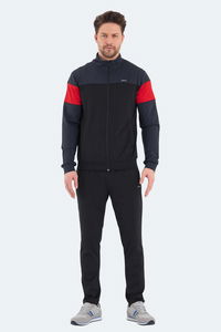 Slazenger - Slazenger RANSU Erkek Fermuarlı Dik Yaka Cepli Koyu Gri Eşofman Takımı Slazenger - Slazenger RANSU Erkek Fermuarlı Dik Yaka Cepli Koyu Gri Eşofman Takımı