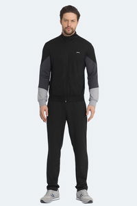 Slazenger - Slazenger RAPID Erkek Fermuarlı Dik Yaka Cepli Siyah Eşofman Takımı Slazenger - Slazenger RAPID Erkek Fermuarlı Dik Yaka Cepli Siyah Eşofman Takımı