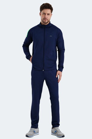 Slazenger RARELY Erkek Fermuarlı Dik Yaka Cepli Lacivert Eşofman Takımı