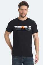 Slazenger - Slazenger RASA IN Erkek Baskılı Siyah Tişört