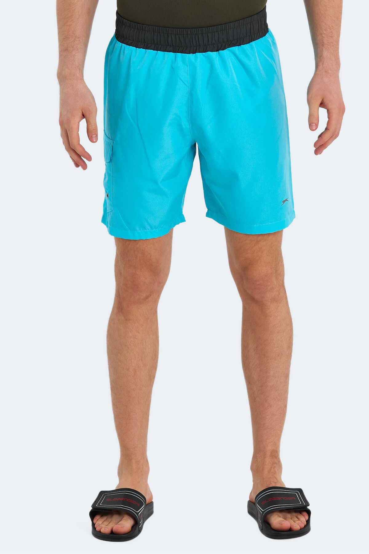 Slazenger - Slazenger RASMUS IN Erkek Cepli Deniz Şortu Turkuaz Mayo