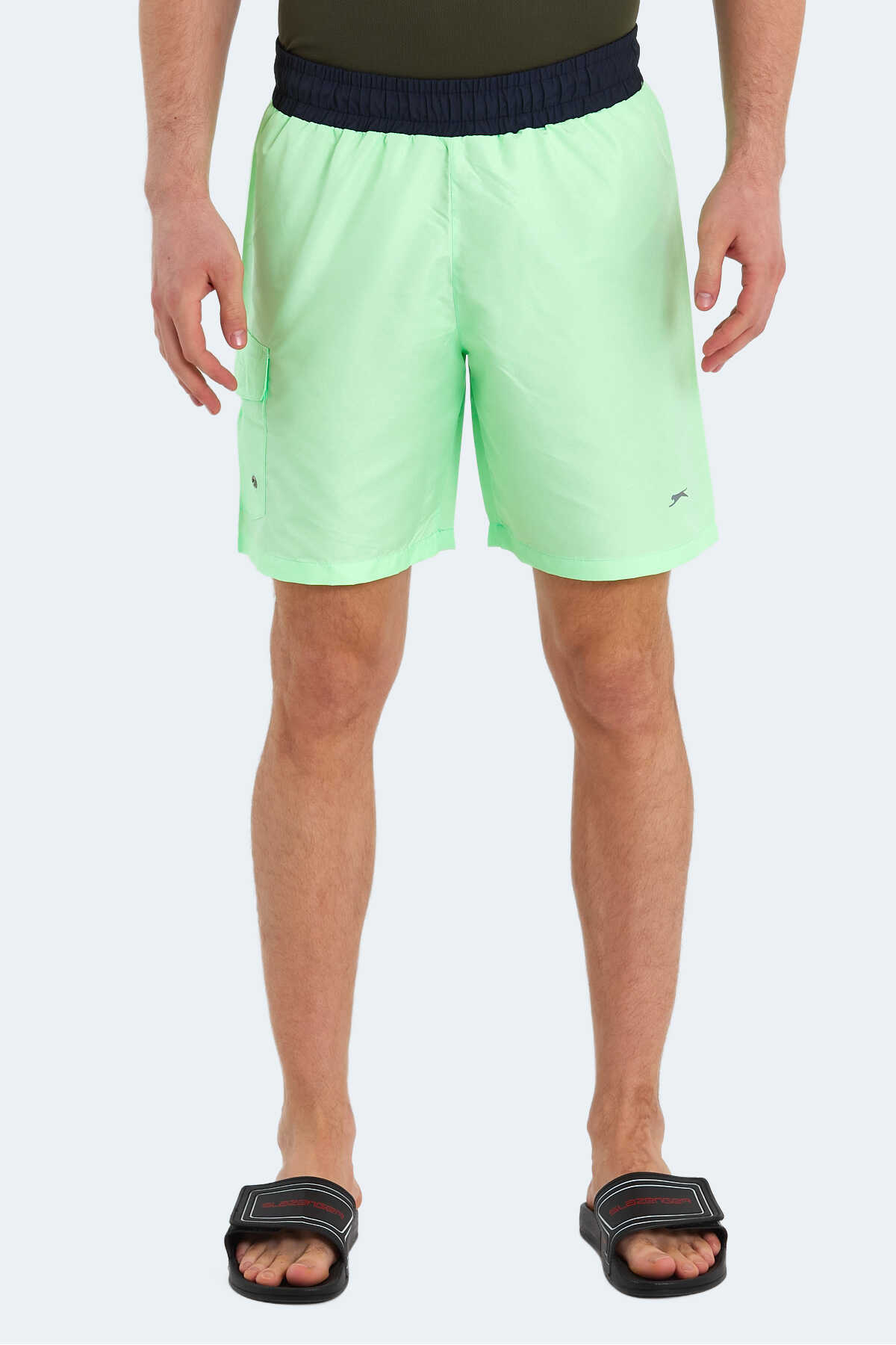 Slazenger - Slazenger RASMUS IN Erkek Cepli Deniz Şortu Yeşil Mayo