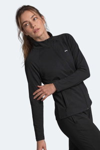 Slazenger - Slazenger RAZOR Kadın Dik Yaka Fermuarlı Siyah Sweatshırt