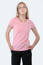 Slazenger - Slazenger REBELL I Kadın Slim Fıt V Yaka Açık Pembe Tişört Slazenger - Slazenger REBELL I Kadın Slim Fıt V Yaka Açık Pembe Tişört