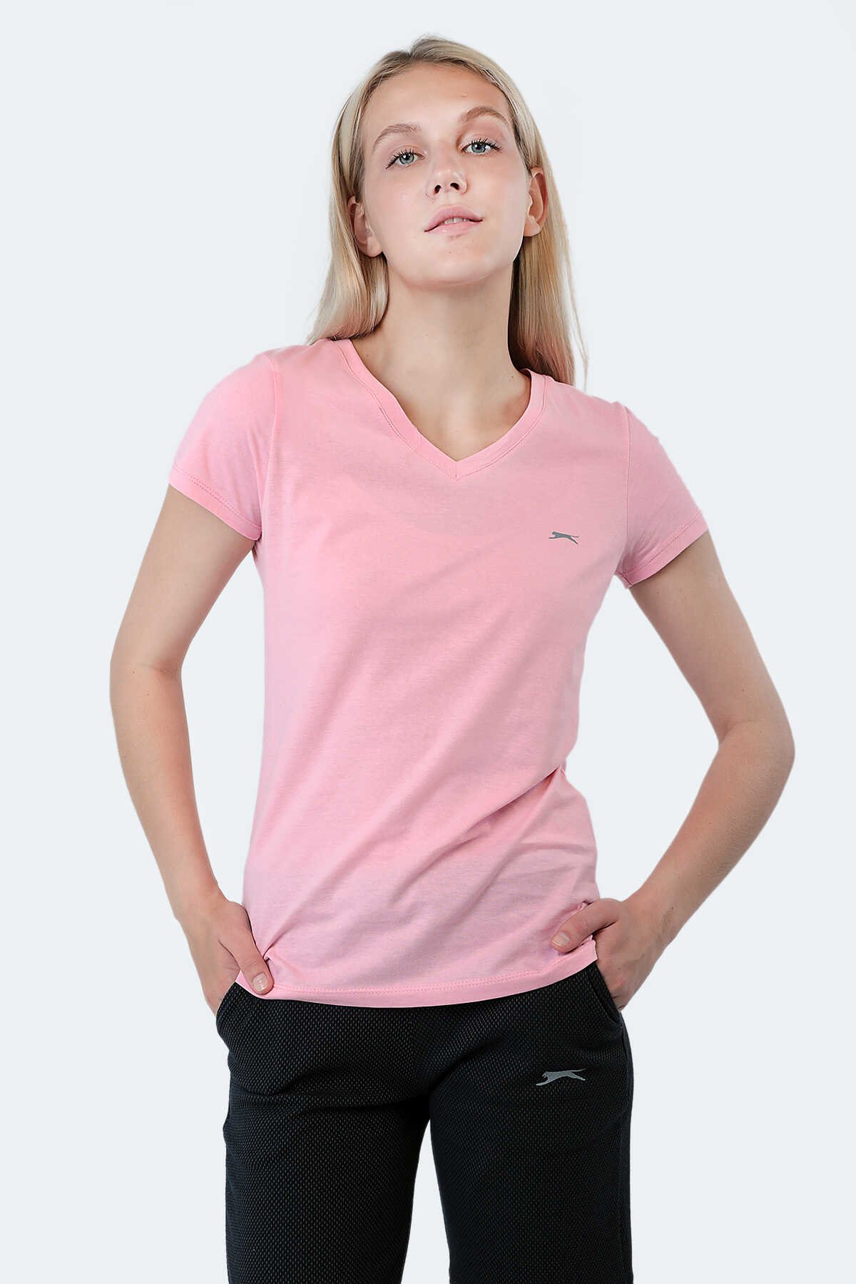 Slazenger - Slazenger REBELL I Kadın Kısa Kollu T-Shirt Açık Pembe