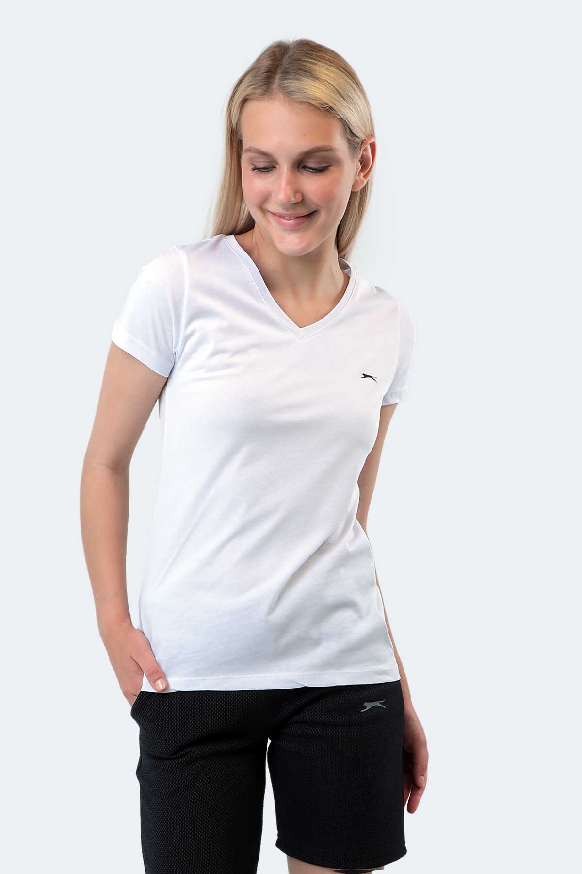 Slazenger - Slazenger REBELL I Kadın Kısa Kol T-Shirt Beyaz