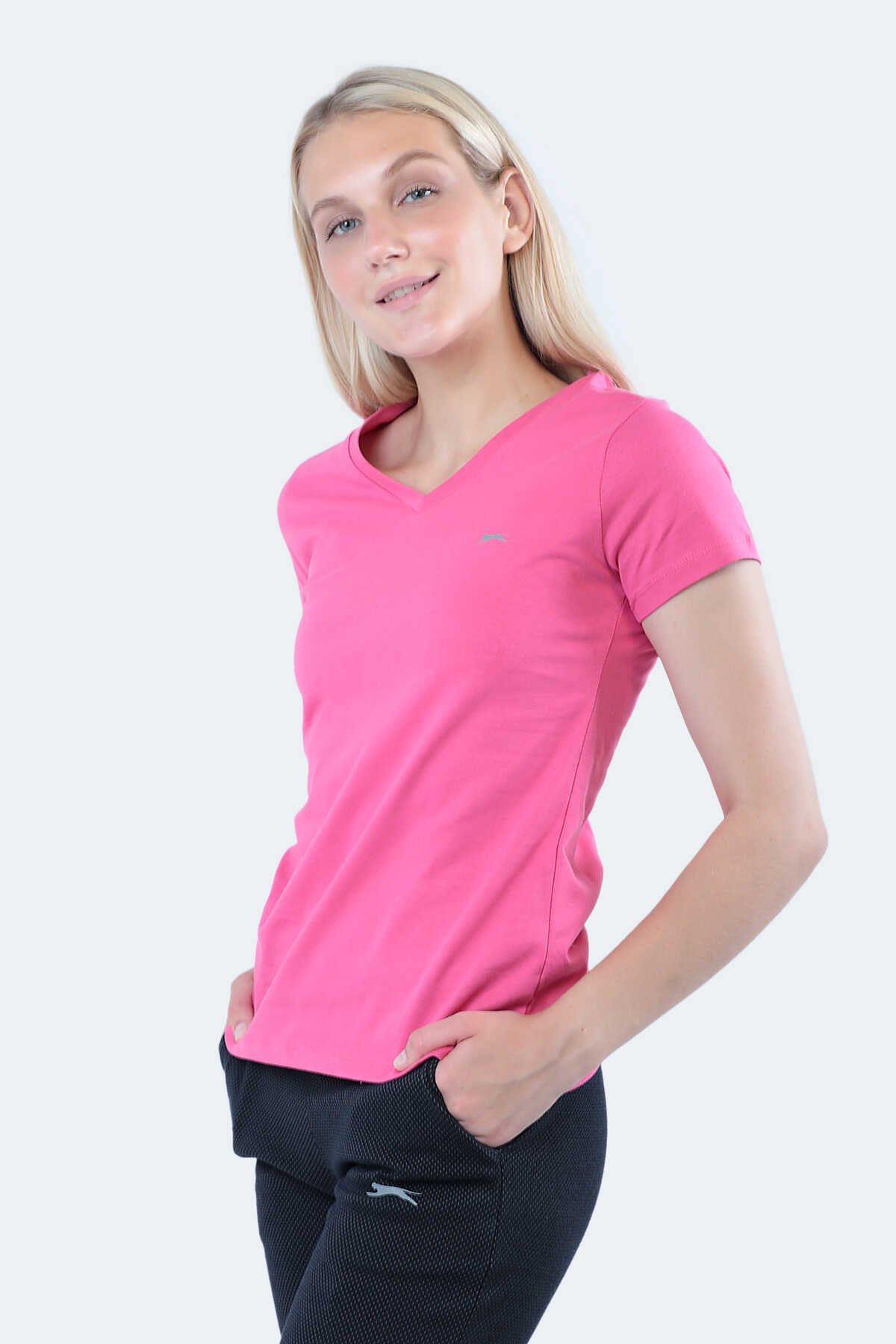 Slazenger - Slazenger REBELL I Kadın Kısa Kol T-Shirt Fuşya