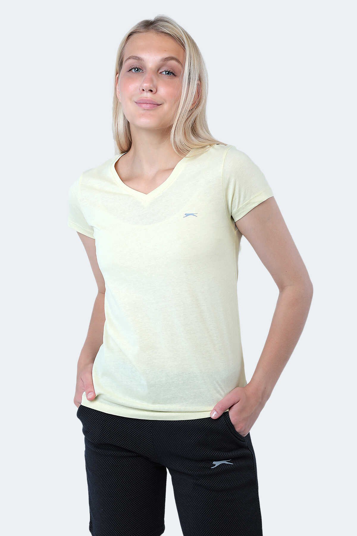 Slazenger - Slazenger REBELL I Kadın Kısa Kol T-Shirt Sarı