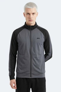 Slazenger - Slazenger REDORA Erkek Dik Yaka Fermuarlı Koyu Gri Sweatshırt