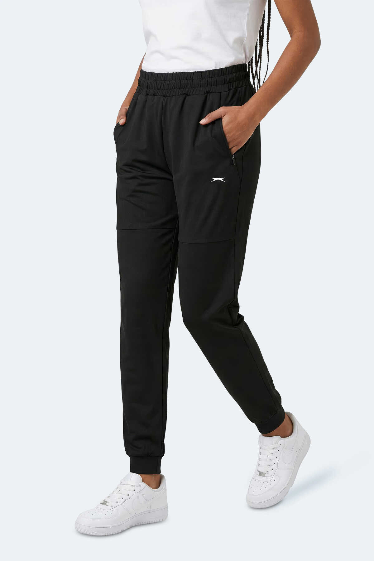 Slazenger - Slazenger RELATIVE Kadın Fermuar Cepli Siyah Eşofman Altı