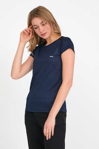 Slazenger - Slazenger RELAX IN Kadın Slim FitTişört Lacivert