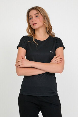 Slazenger RELAX IN Kadın Siyah Tişört