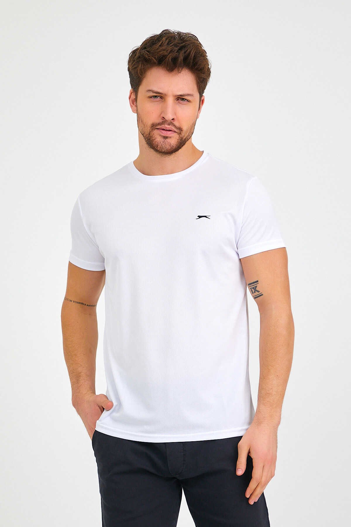 Slazenger - Slazenger REPUBLIC Erkek Kısa Kollu T-Shirt Beyaz
