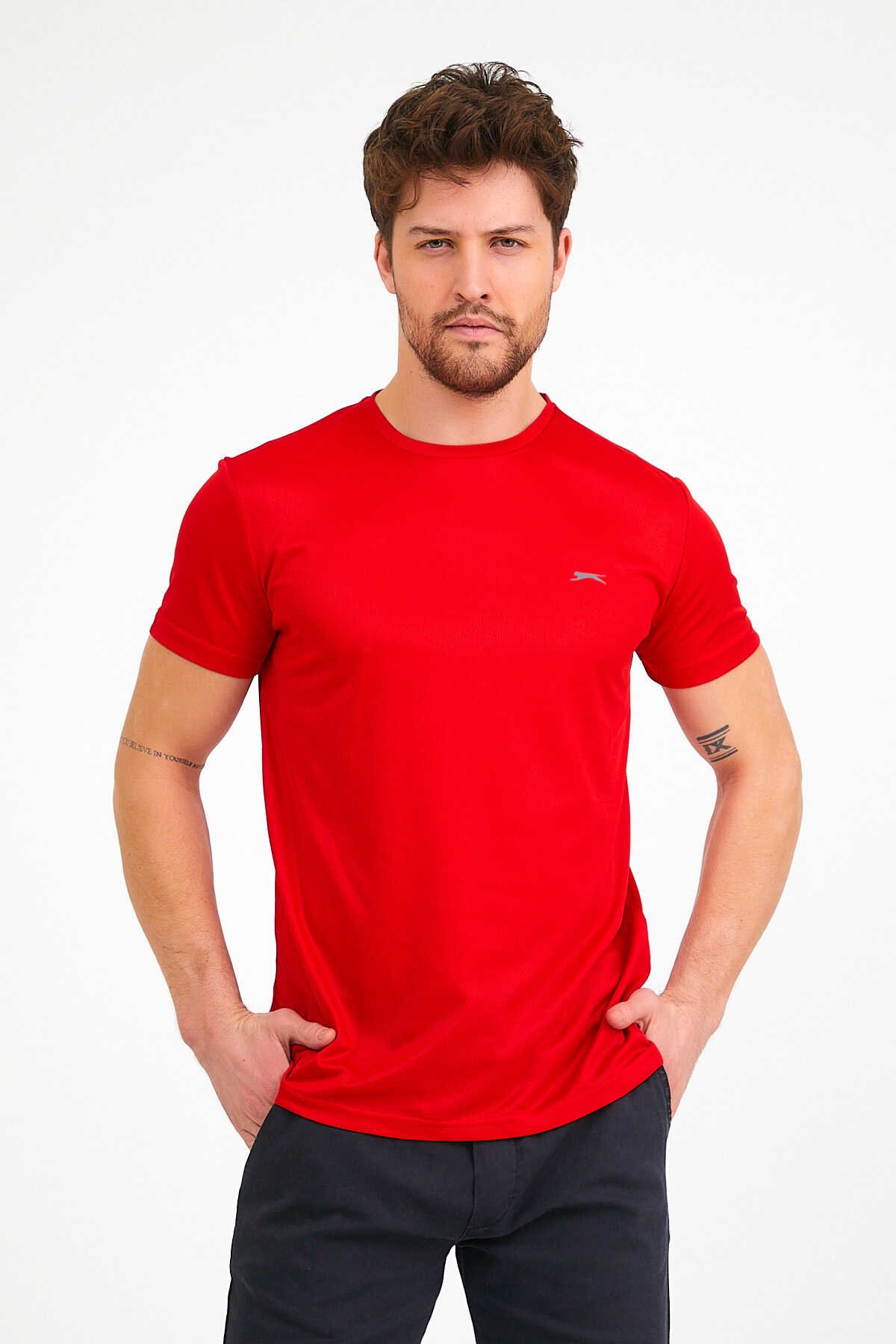 Slazenger - REPUBLIC Erkek Kısa Kollu T-Shirt Kırmızı