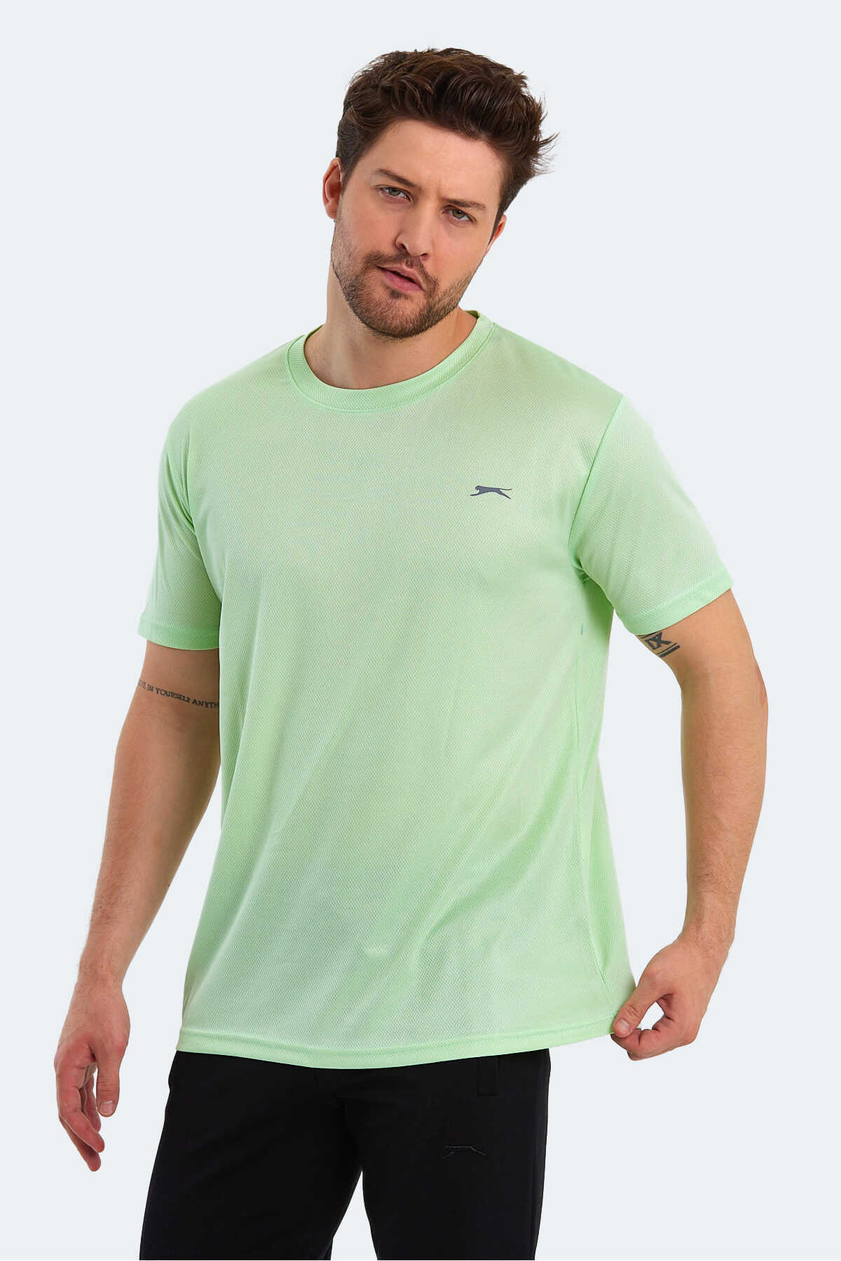 Slazenger - Slazenger REPUBLIC Erkek Tişört Neon Yeşil