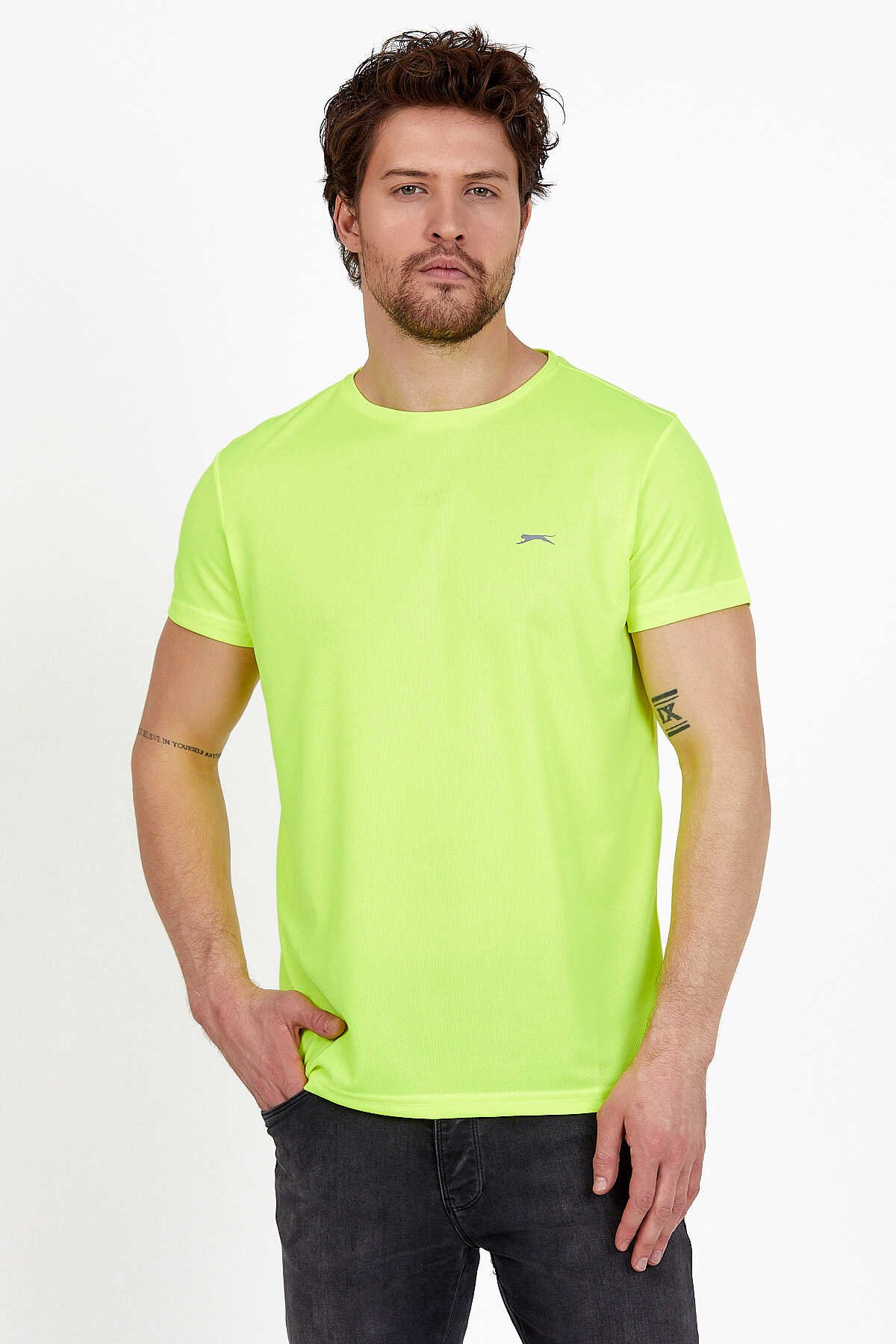 Slazenger - REPUBLIC Erkek Kısa Kol T-Shirt Neon Yeşil