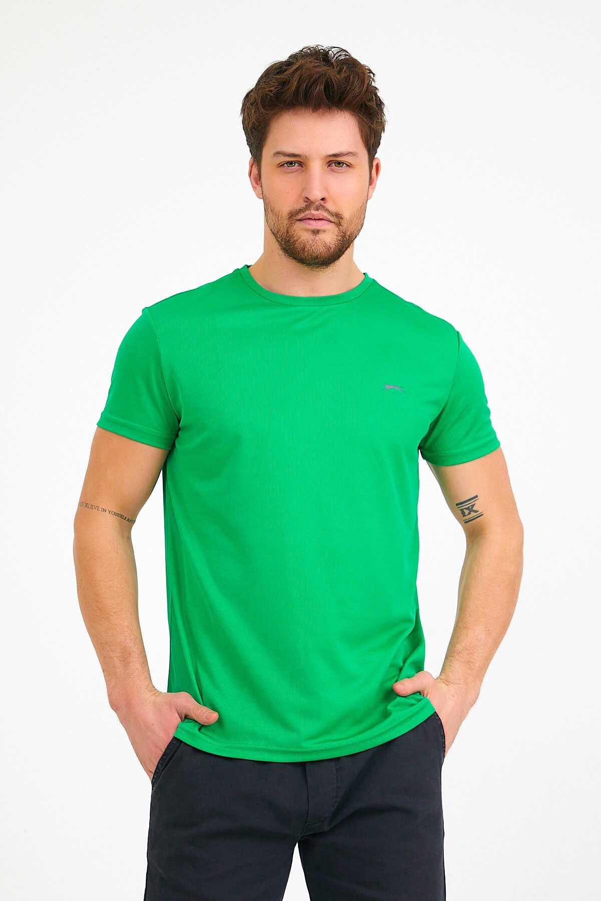 Slazenger - REPUBLIC Erkek Kısa Kol T-Shirt Yeşil