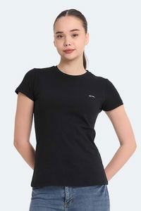 Slazenger - Slazenger RETO Kadın Siyah Tişört Slazenger - Slazenger RETO Kadın Siyah Tişört
