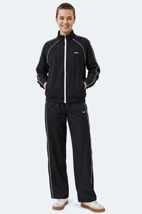 Slazenger - Slazenger REVEL Kadın Dik Yaka Fermuarlı Siyah Eşofman Takımı