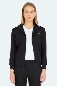 Slazenger - Slazenger REVOLT Kadın Dik Yaka Fermuarlı Siyah Sweatshırt Slazenger - Slazenger REVOLT Kadın Dik Yaka Fermuarlı Siyah Sweatshırt