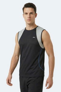 Slazenger - Slazenger REVOLVE Erkek Kolsuz Siyah Atlet