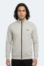Slazenger - Slazenger REVOLVER Erkek Fermuarlı Dik Yaka Cepli Gri Sweatshırt