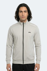 Slazenger - Slazenger REVOLVER Erkek Fermuarlı Dik Yaka Cepli Gri Sweatshırt