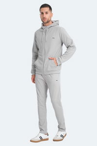 Slazenger - Slazenger RICH Erkek Fermuarlı Kapüşonlu Cepli Gri Eşofman Takımı Slazenger - Slazenger RICH Erkek Fermuarlı Kapüşonlu Cepli Gri Eşofman Takımı