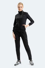 Slazenger - Slazenger RICHMAL Kadın Fermuarlı Dik Yaka Cepli Siyah Eşofman Takımı