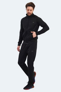 Slazenger - Slazenger RIKKO Erkek Fermuarlı Dik Yaka Cepli Siyah Eşofman Takımı Slazenger - Slazenger RIKKO Erkek Fermuarlı Dik Yaka Cepli Siyah Eşofman Takımı