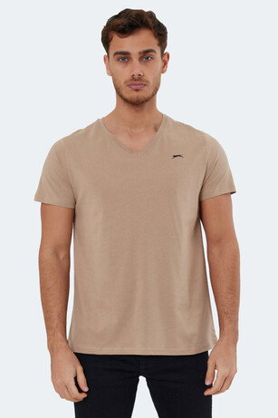 Slazenger RIVALDO IN Erkek V Yaka Bej Tişört