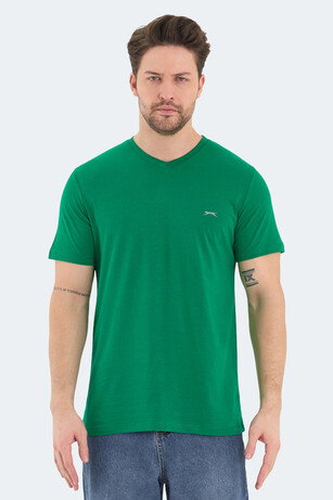 Slazenger RIVALDO IN Erkek V Yaka Yeşil Tişört
