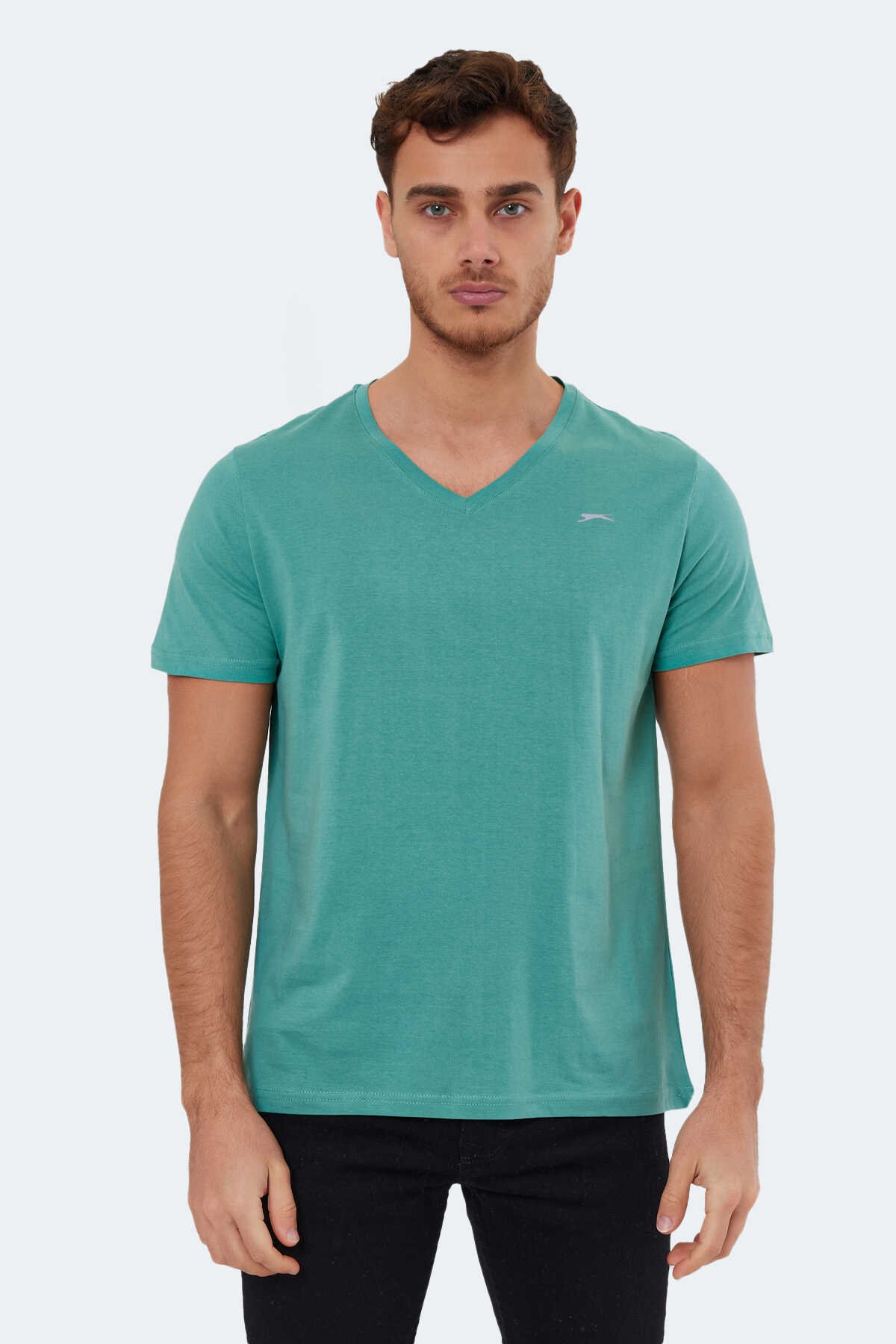 Slazenger - Slazenger RIVALDO Erkek Kısa Kol T-Shirt Yeşil