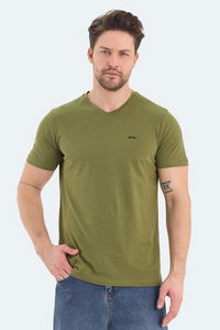 Slazenger - Slazenger RIVALDO Erkek V Yaka Haki Tişört