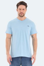 Slazenger - Slazenger RIVALDO Erkek V Yaka Mavi Tişört Slazenger - Slazenger RIVALDO Erkek V Yaka Mavi Tişört