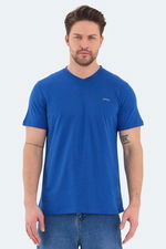 Slazenger - Slazenger RIVALDO Erkek V Yaka Saks Mavi Tişört Slazenger - Slazenger RIVALDO Erkek V Yaka Saks Mavi Tişört