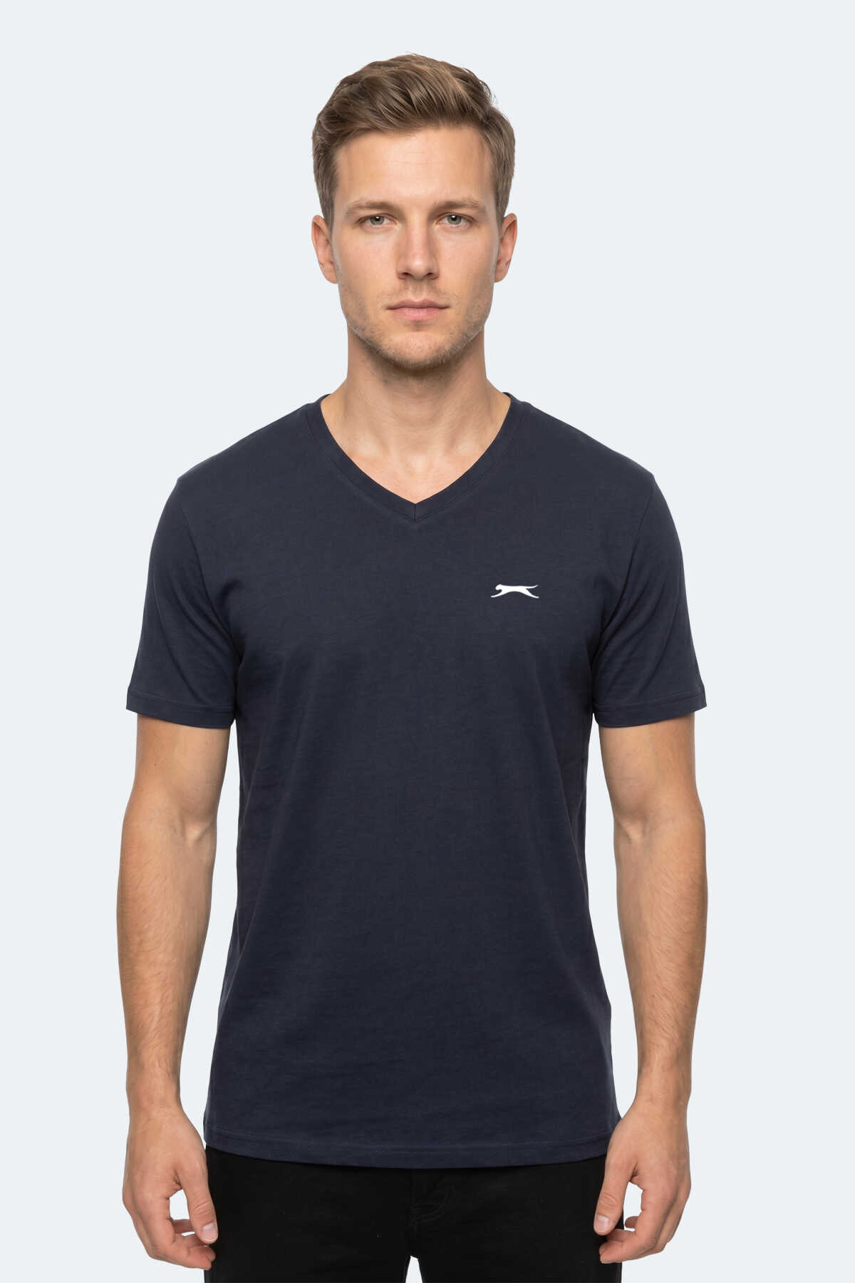 Slazenger - Slazenger RIVALDO IN Erkek V Yaka Lacivert Tişört