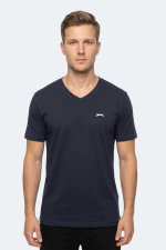 Slazenger - Slazenger RIVALDO IN Erkek V Yaka Lacivert Tişört