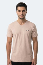 Slazenger - Slazenger RIVALDO IN Erkek V Yaka Taş Gri Tişört