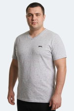 Slazenger - Slazenger RIVALDO JMB Erkek Büyük Beden Gri Tişört