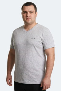 Slazenger - Slazenger RIVALDO JMB Erkek Büyük Beden Gri Tişört