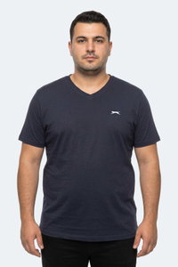 Slazenger - Slazenger RIVALDO JMB Erkek Büyük Beden Lacivert Tişört