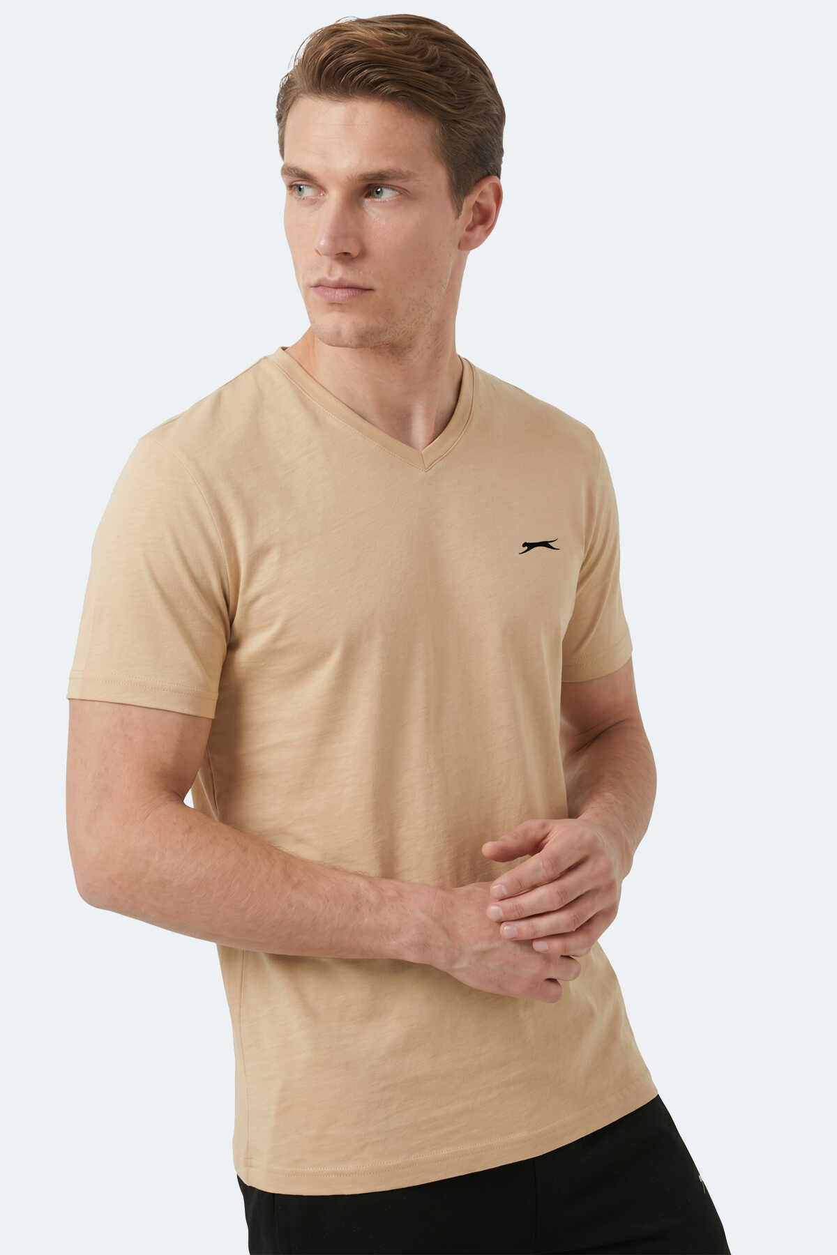 Slazenger - Slazenger RIVALDO T Erkek Bej Tişört