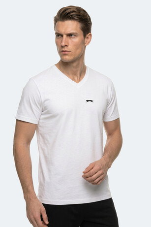 Slazenger RIVALDO T Erkek V Yaka Beyaz Tişört 