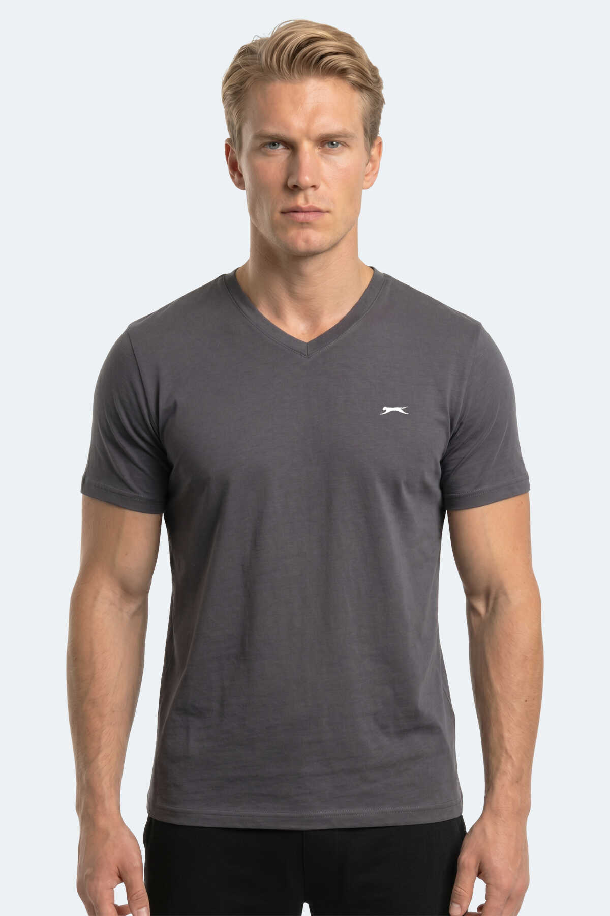 Slazenger - Slazenger RIVALDO T Erkek Koyu Gri Tişört